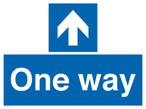 One way with up directional arrow